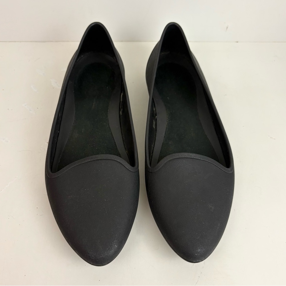 Crocs Iconic Comfort Eve Matte Black Pointed Toe Ballet Flats Women’s Size 8